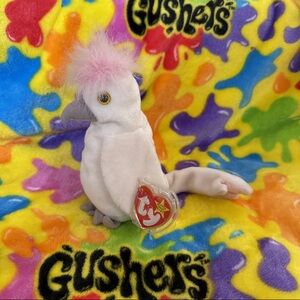Ty White and Pink Plush Bird